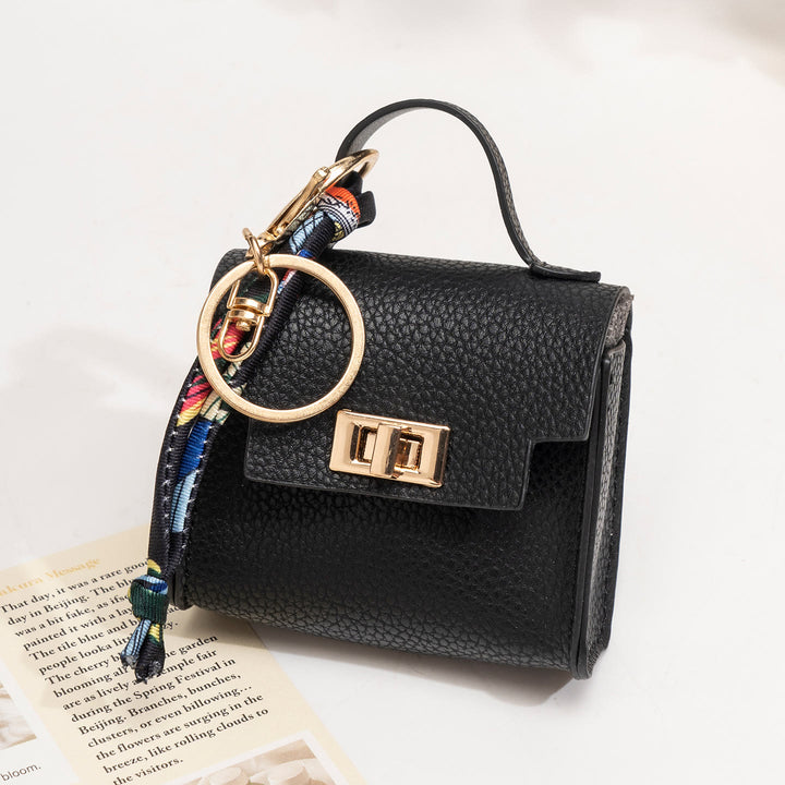 Creative Mini Handbag Style Purse Charm Keychain - Black - image 2