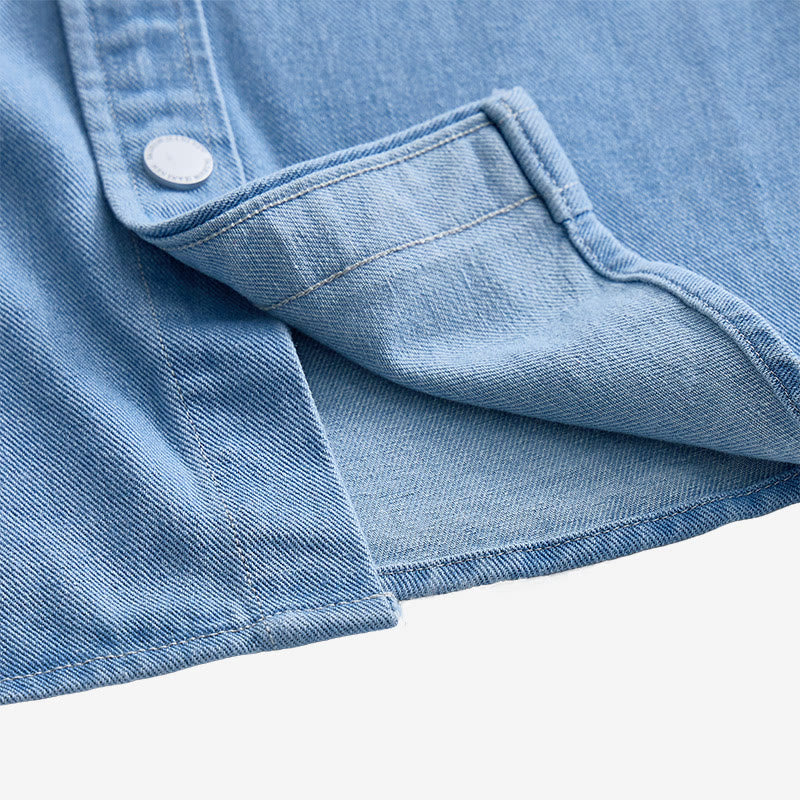 Men's Casual Loose Fit Long Sleeve Denim Button Up Shirt - image 5