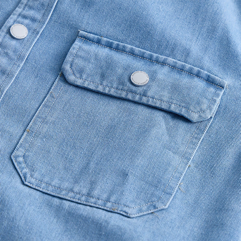 Men's Casual Loose Fit Long Sleeve Denim Button Up Shirt - image 4