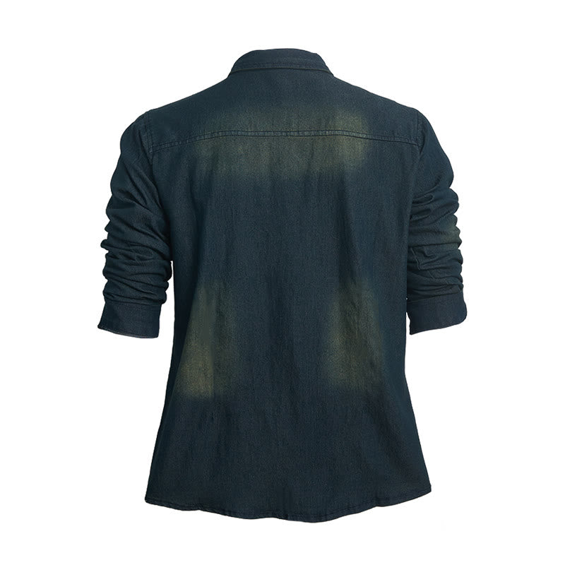 Men's Fashion Slim Fit Long Sleeve Denim Button Up Shirt - image 1