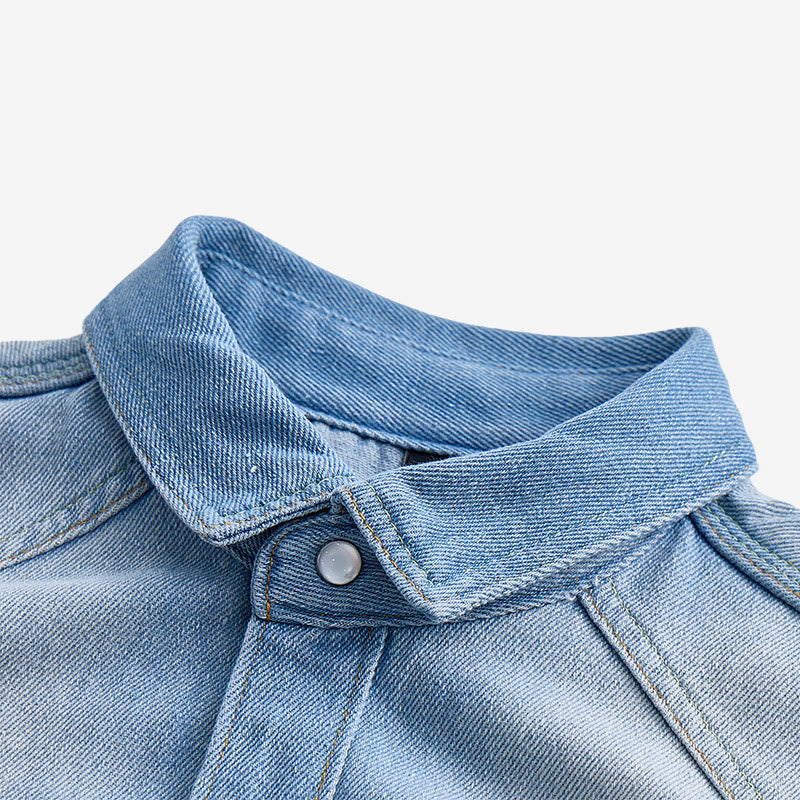 Men's Fashion Distressed Detail Long Sleeve Denim Shirt - image 3