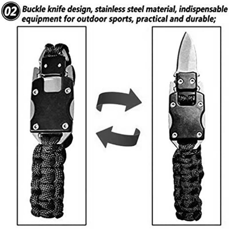 Multifunctional Hidden Knife Emergency Paracord Survival Bracelet - image 11