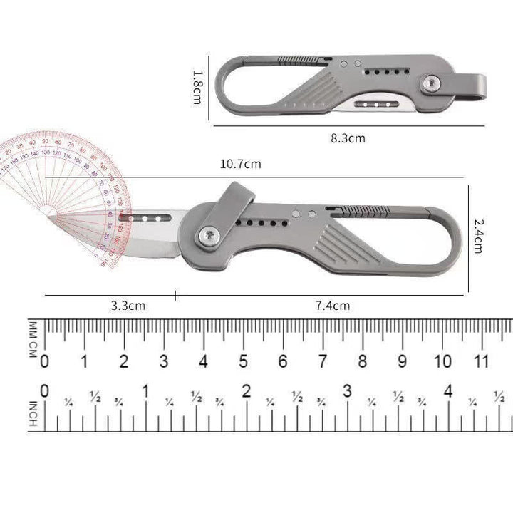 Titanium-Style Folding Knife EDC-Tool With Carabiner Clip - image 4