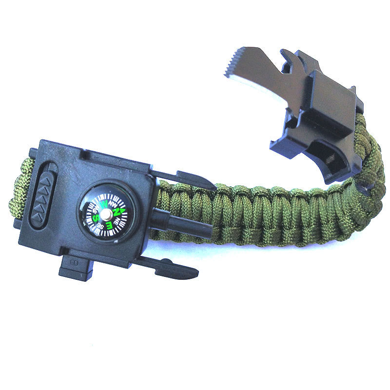 LED Light Emergency Rescue Paracord Survival Bracelet - Army Green - image 2