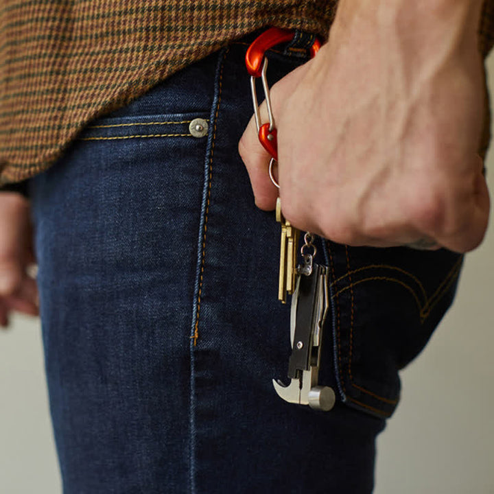 Compact Keychain 6-in-1 EDC-Tool With Wood Handle - image 2