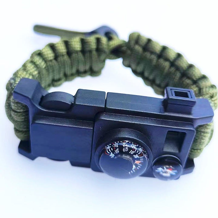 Outdoor Camping Multi-Tool Survival Paracord Bracelet - Adjustable Army Green - image 18