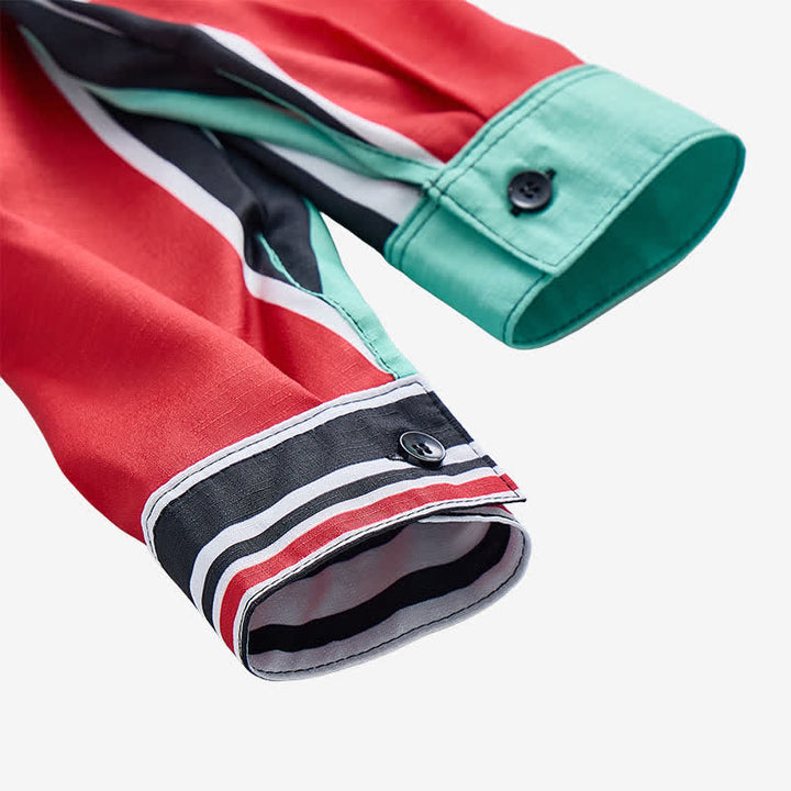 Men's Bold Multi-Color Block Striped Long Sleeve Shirt - image 7