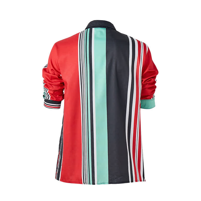 Men's Bold Multi-Color Block Striped Long Sleeve Shirt - image 9