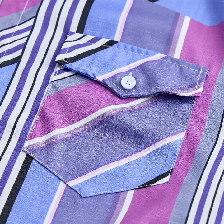 Men's Blue & Purple Aztec-Inspired Western Long Sleeve Shirt - image 5