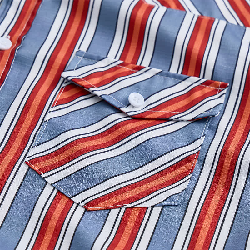 Men's Rodeo Workwear Diagonal Stripes Long Sleeve Shirt - image 5