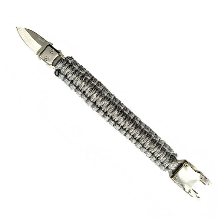 Hidden Knife Emergency Rescue Paracord Survival Bracelet - Silver - image 9