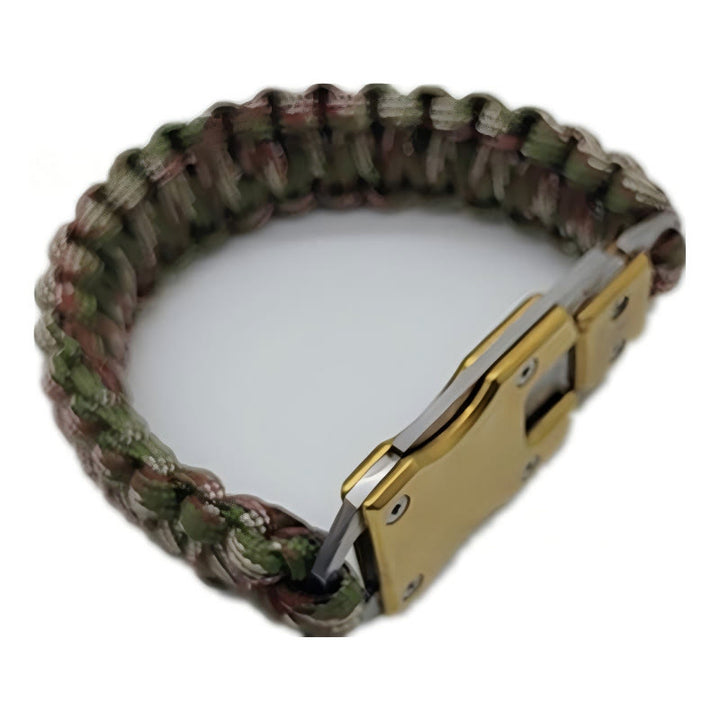 Hidden Knife Emergency Rescue Paracord Survival Bracelet - Army Green Camouflage - image 4