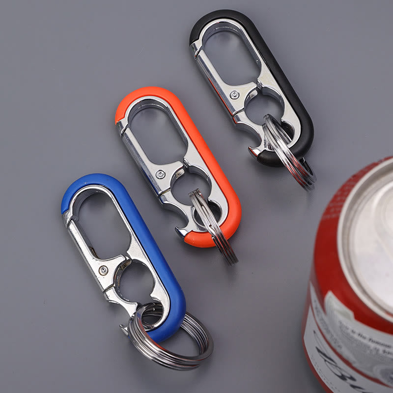 Creative Dual Ring Metal Waist Hanging Car Keychain - image 9