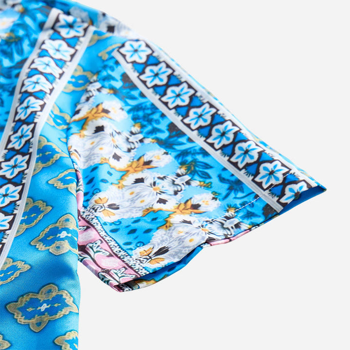 Men's Summer Western Graphic Print Short Sleeve Shirt - image 4