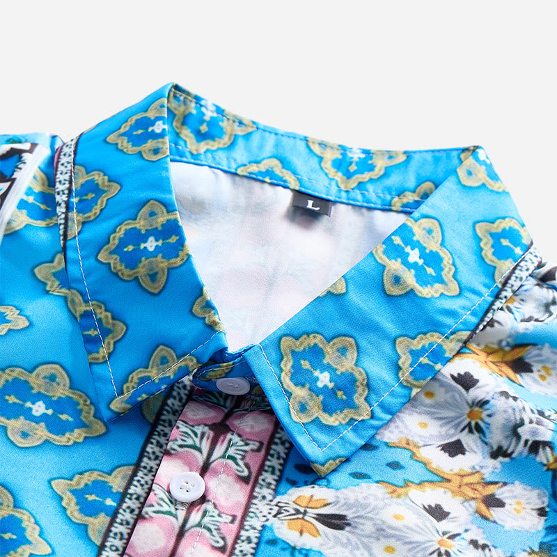 Men's Summer Western Graphic Print Short Sleeve Shirt - image 7