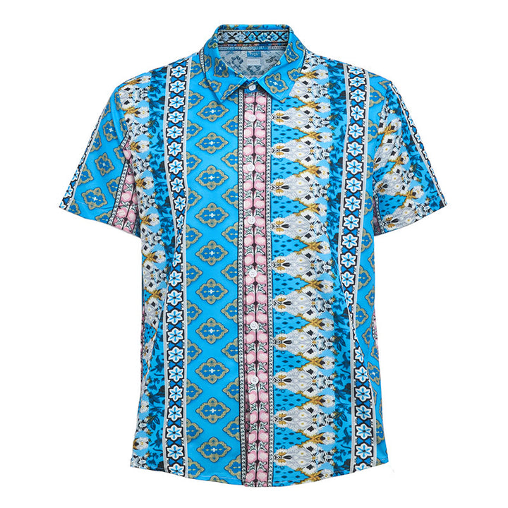 Men's Summer Western Graphic Print Short Sleeve Shirt - image 8