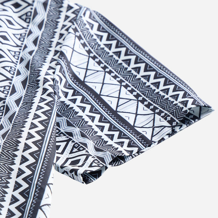 Men's Summer Casual Graphic Print Short Sleeve Button Down Shirt - image 4