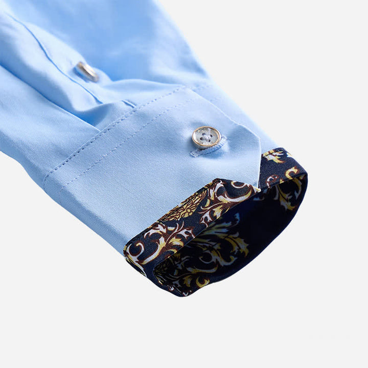 Men's Gold Baroque Accent Formal Business Dress Shirt - image 10