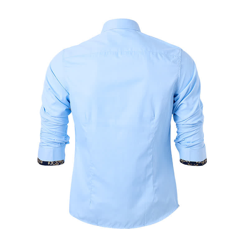 Men's Gold Baroque Accent Formal Business Dress Shirt - image 12