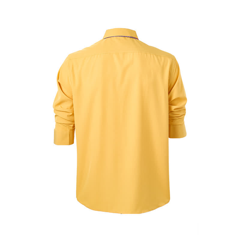 Refined Men's Gingham Contrast Double-Collar Dress Shirt - image 12