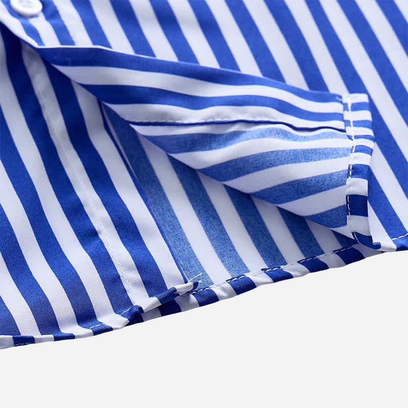 Men's Classic Vertical Stripe Pattern Formal Dress Shirt - image 7