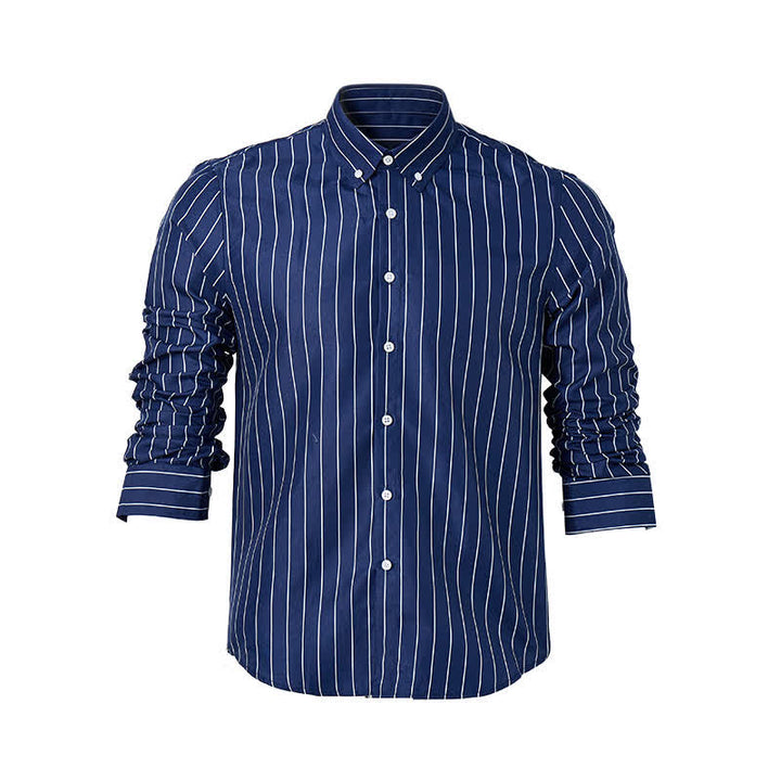 Men's Timeless Vertical Stripe Pattern Formal Dress Shirt - image 8
