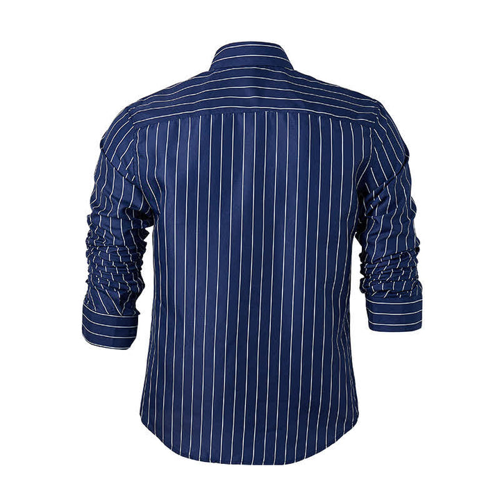Men's Timeless Vertical Stripe Pattern Formal Dress Shirt - image 9