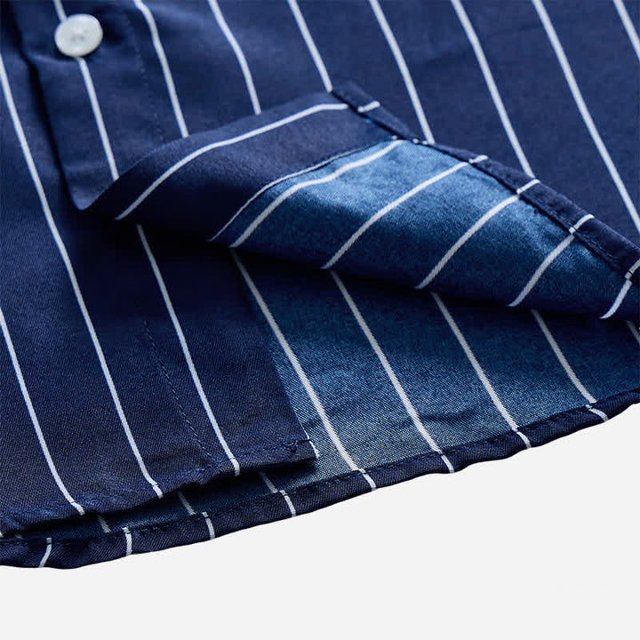Men's Timeless Vertical Stripe Pattern Formal Dress Shirt - image 6