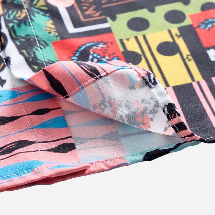 Men's Retro Ethnic Multicolor Geometric Paisley Block Print Shirt - image 5