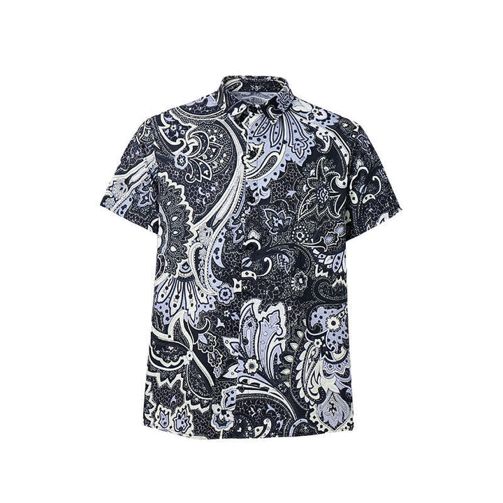 Men's Grey & White Floral Paisley Print Casual Shirt - image 8