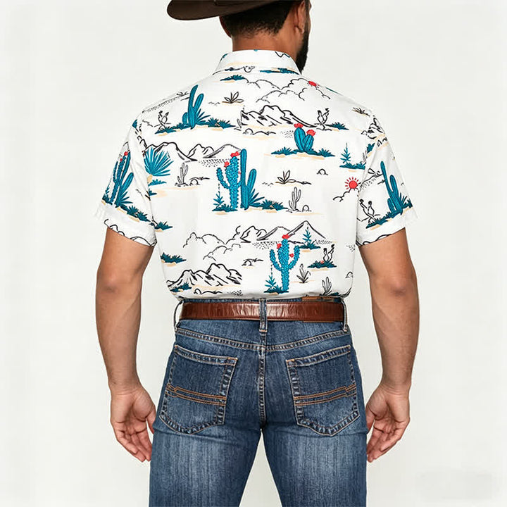 Men's Cowboy Southwest Desert Landscape Print Shirt - image 2