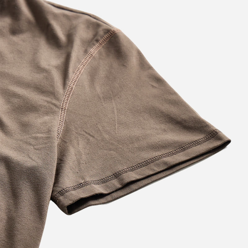Men's Round Neck Contrast Stitch Short Sleeve Polo Shirt - image 6