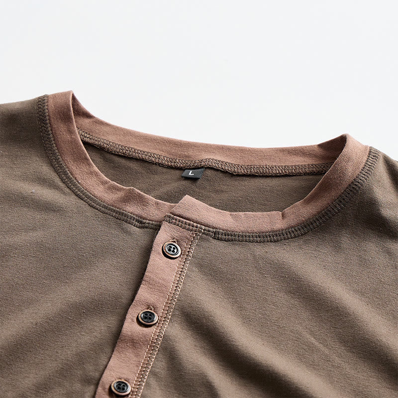 Men's Round Neck Contrast Stitch Short Sleeve Polo Shirt - image 8