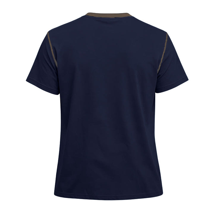Men's Round Neck Contrast Stitch Short Sleeve Polo Shirt - image 18