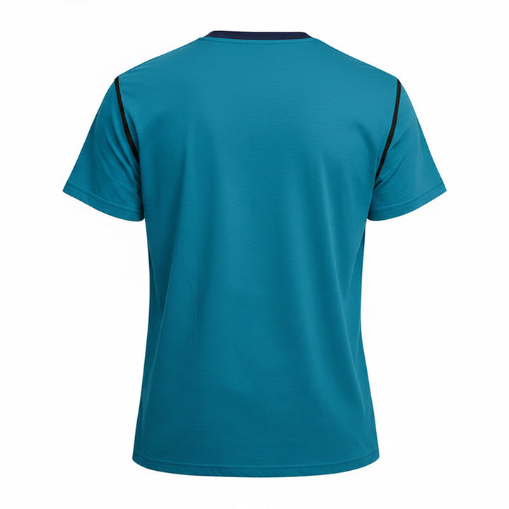 Men's Round Neck Contrast Stitch Short Sleeve Polo Shirt - image 26