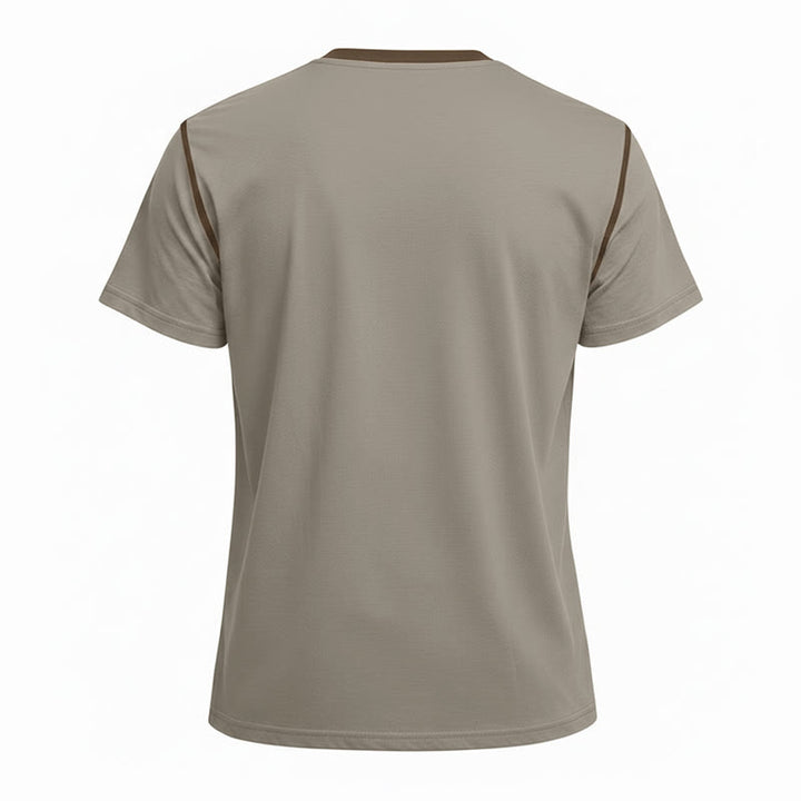 Men's Round Neck Contrast Stitch Short Sleeve Polo Shirt - image 14
