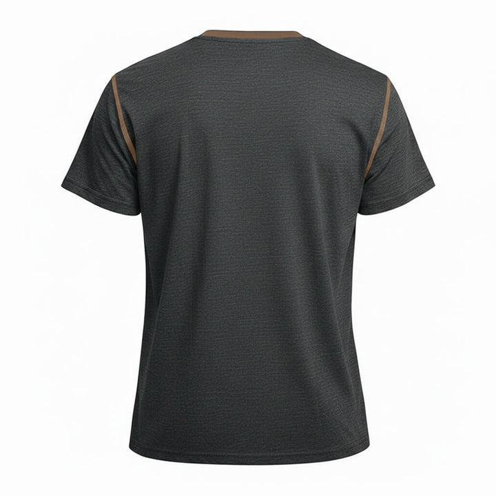 Men's Round Neck Contrast Stitch Short Sleeve Polo Shirt - image 34