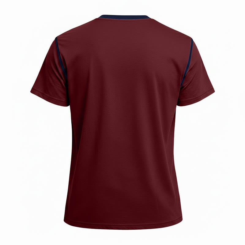 Men's Round Neck Contrast Stitch Short Sleeve Polo Shirt - image 16