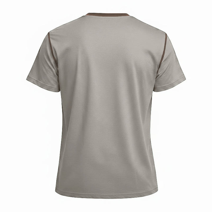 Men's Round Neck Contrast Stitch Short Sleeve Polo Shirt - image 32