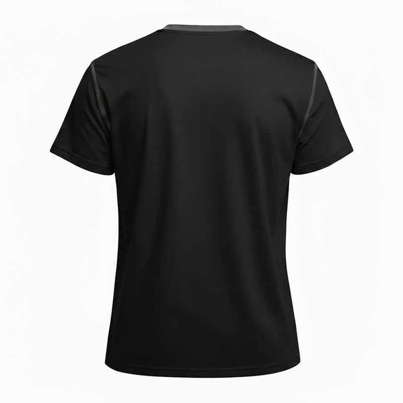 Men's Round Neck Contrast Stitch Short Sleeve Polo Shirt - image 28