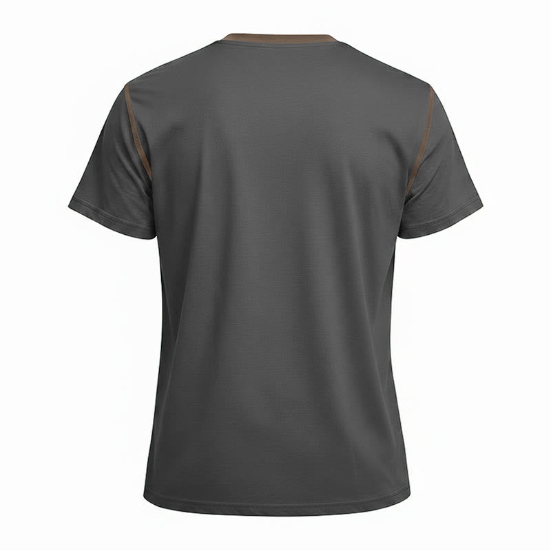 Men's Round Neck Contrast Stitch Short Sleeve Polo Shirt - image 24