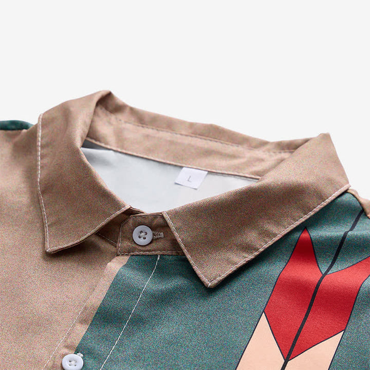 Men's Aztec Tribal Print Split Color Western Shirt - image 4