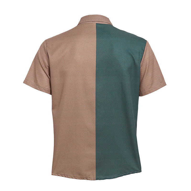 Men's Aztec Tribal Print Split Color Western Shirt - image 10