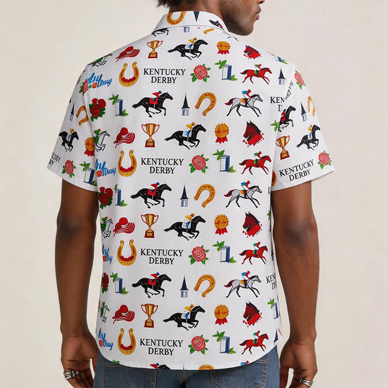 Men's Run For The Roses Western Motifs Print Shirt - image 2