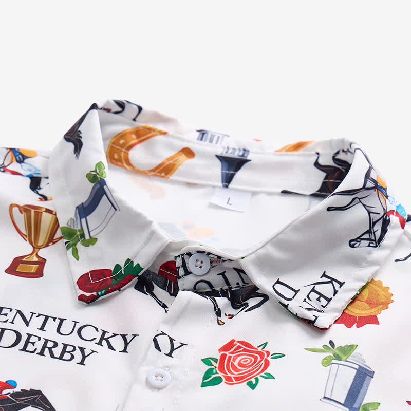 Men's Run For The Roses Western Motifs Print Shirt - image 4
