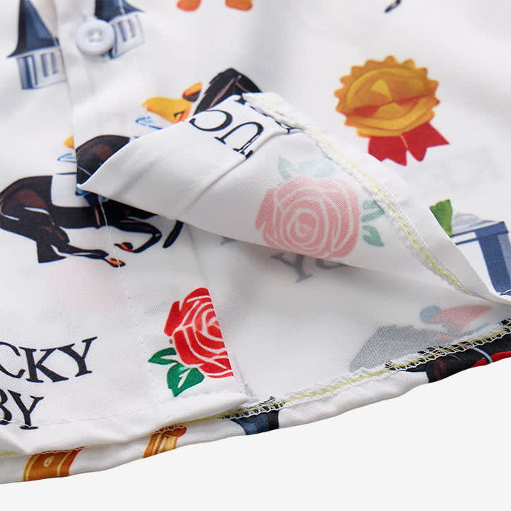 Men's Run For The Roses Western Motifs Print Shirt - image 7