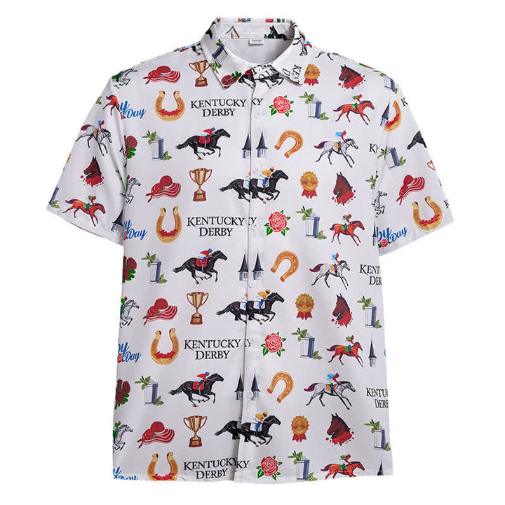 Men's Run For The Roses Western Motifs Print Shirt - image 9