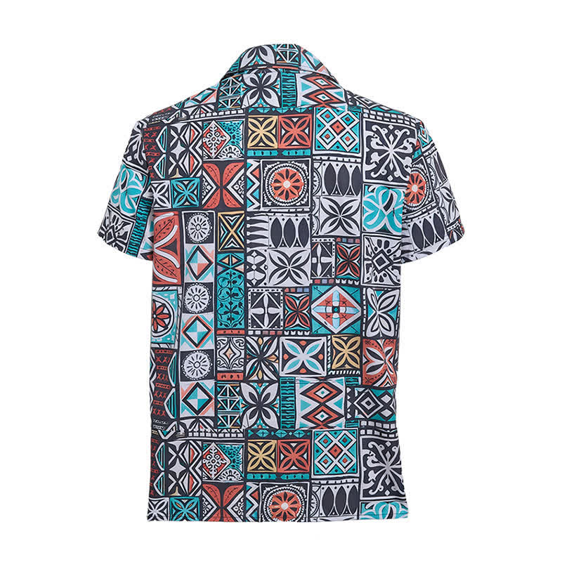 Men's Island Tribal Bold Patchwork Aztec Pattern Shirt - image 10