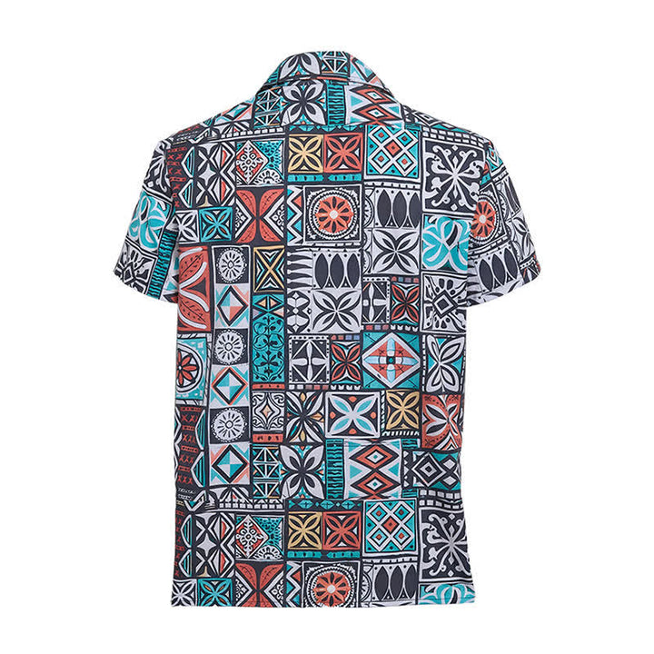 Men's Island Tribal Bold Patchwork Aztec Pattern Shirt - image 10