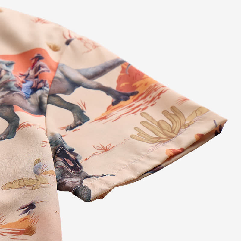 Men's Novelty Wild West Dinosaur Rider Print Shirt - image 8